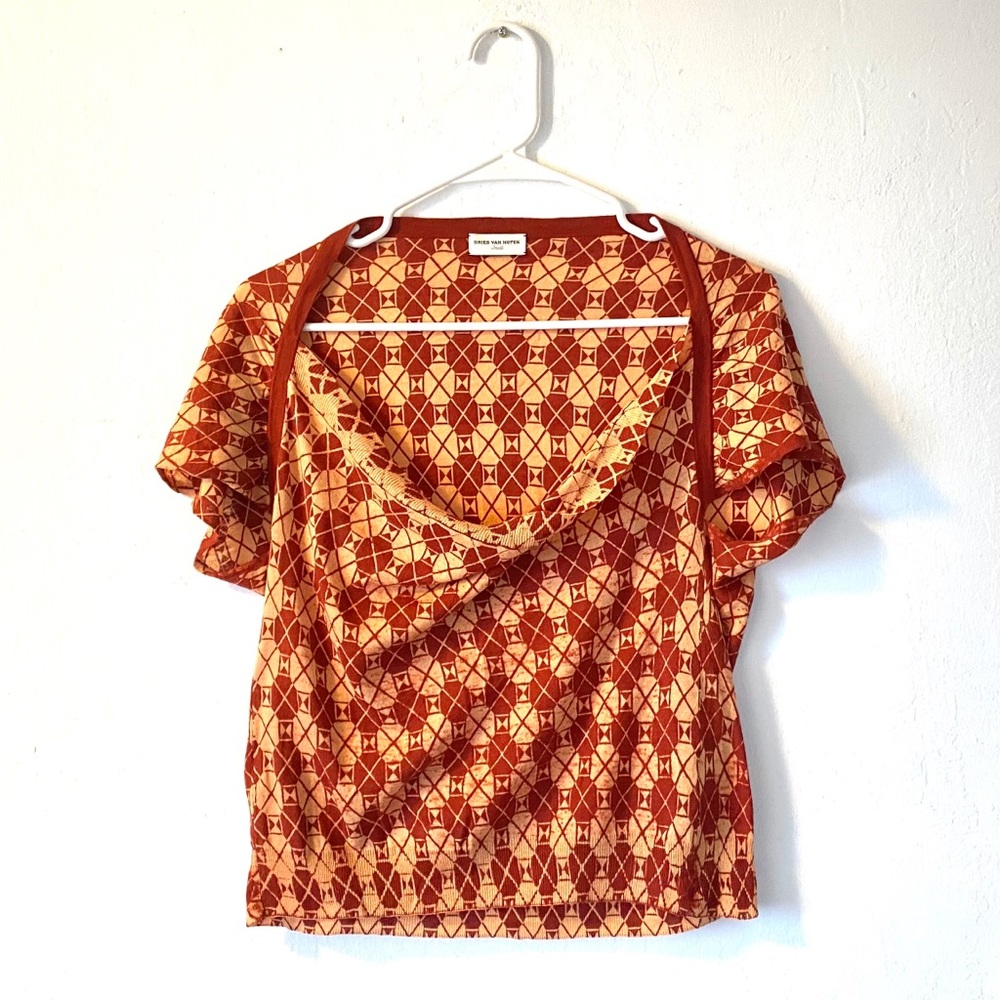 Dries Van Noten Cotten Linen Blend Blouse